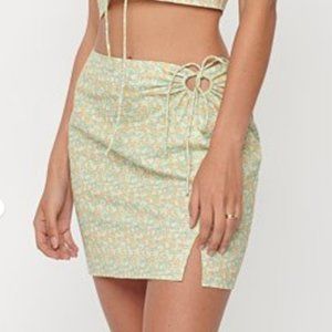Another Girl Tie Detail Ditsy Mini Skirt